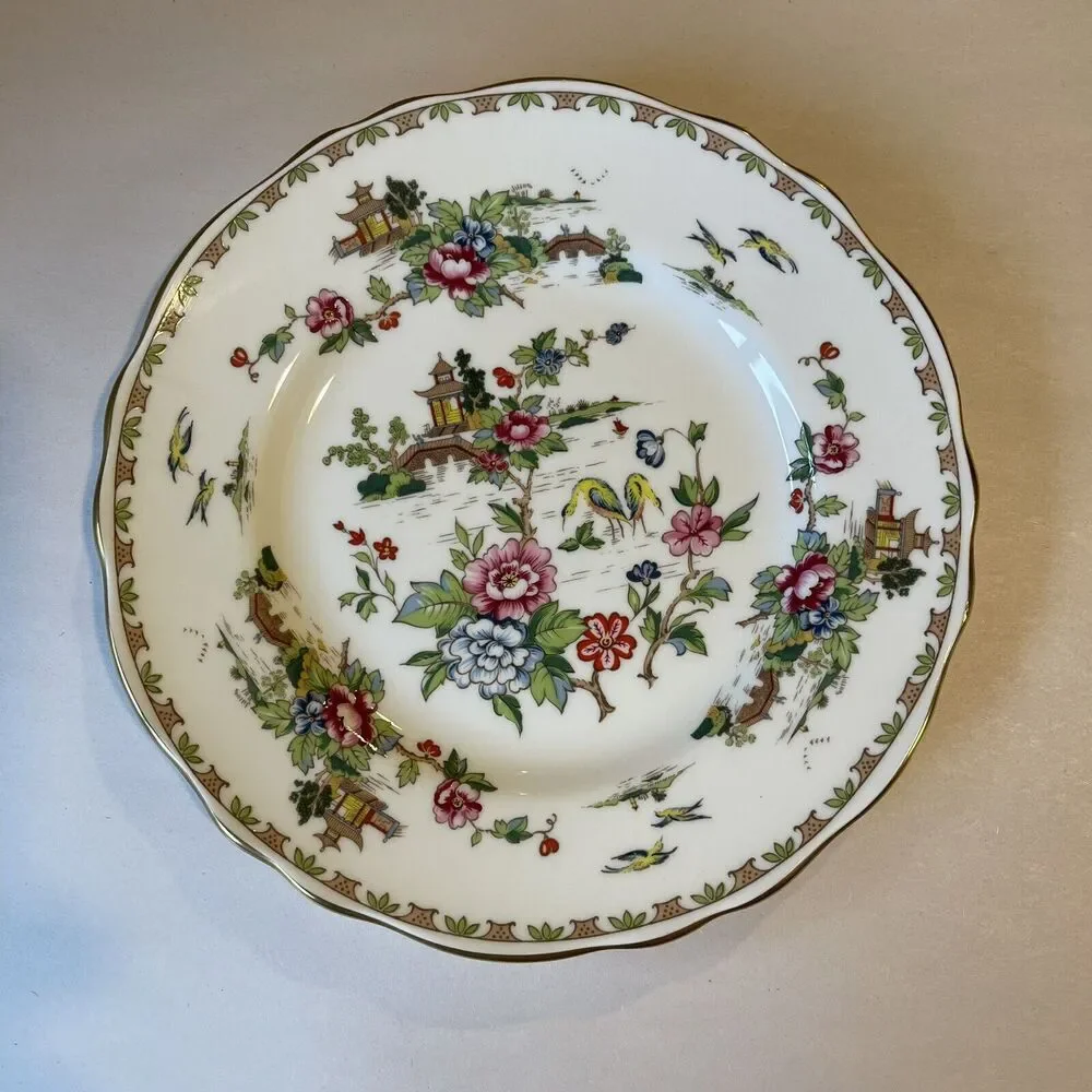 Vintage‎ Crown Staffordshire England Pagoda BREAD Plate Dessert